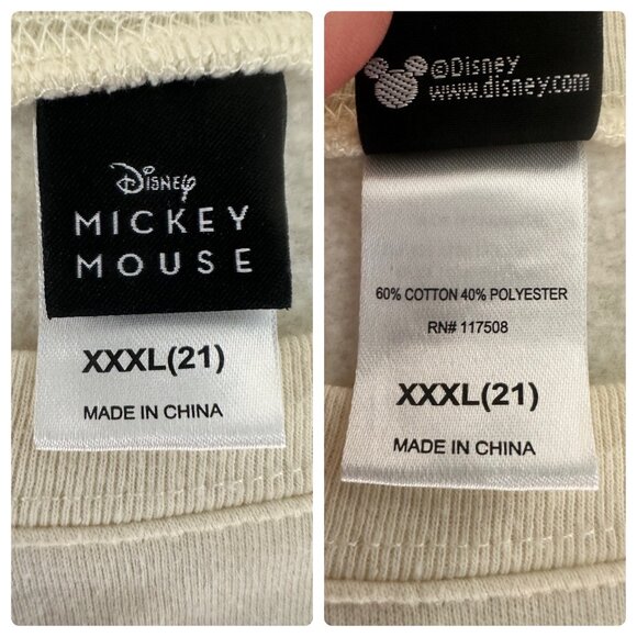 Disney Mickey Minnie Mouse Sweater XXXL 3XL Sweatshirt Crew Neck Oversized 90s - Picture 3 of 15